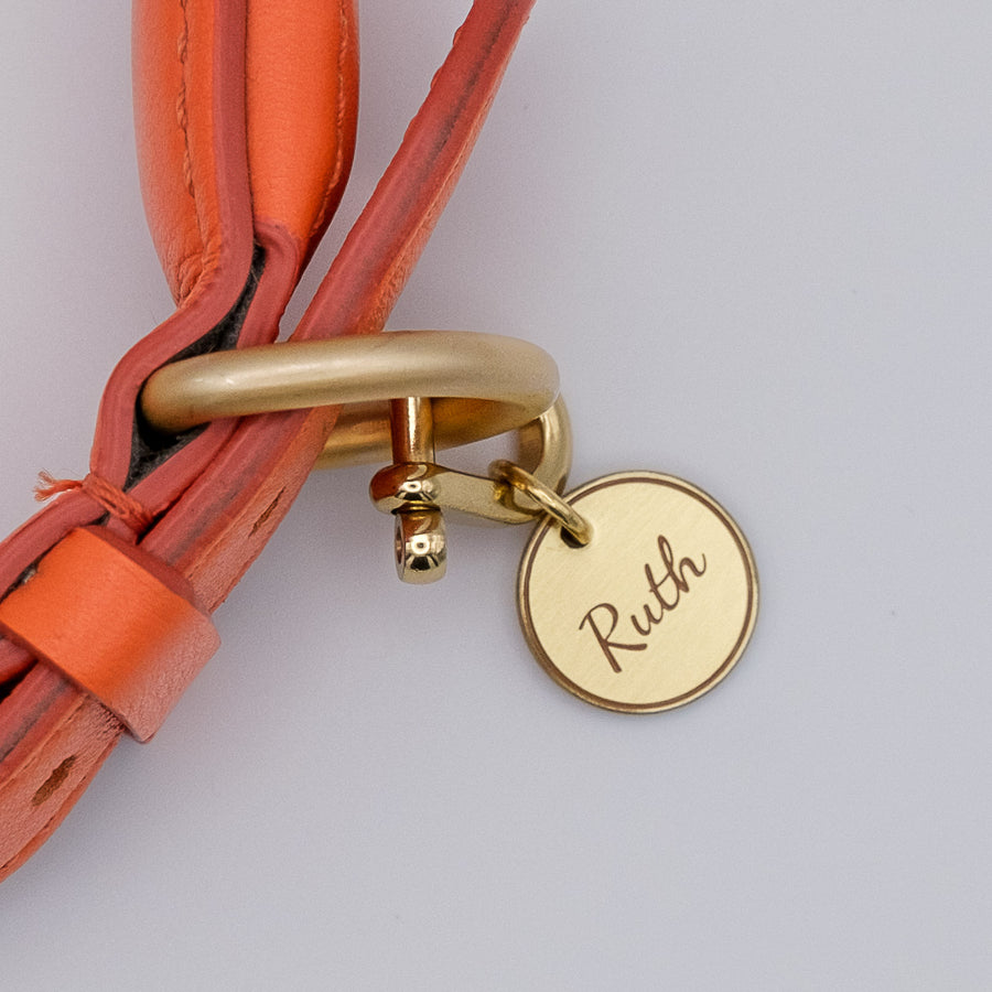 Round Daphnee carabiner in gold